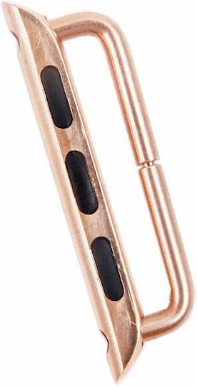For Apple Watch 38 / 40 / 41mmmetal Strap Connector Metal Buckle, Pair(rose Gold)