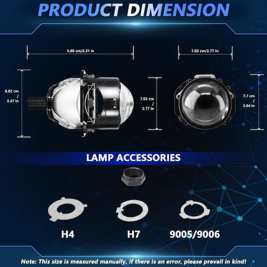 Roundς Waterproof Headlights Car LED with White Lighting 1pcs