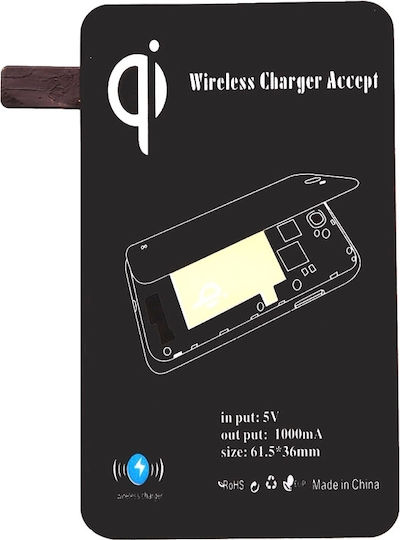 Qi Charging Receiver micro USB-B in Black color