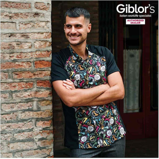 Giblor's Haina Bucătar Negru cu Mâneci scurte