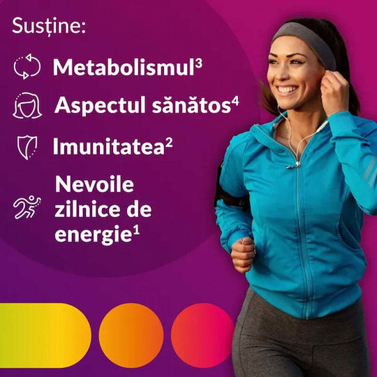 Centrum Women Vitamina pentru Întărirea Sistemului Imunitar, Pielea & Acțiune Antioxidantă potrivit pentru adulți 50+ 30 Tablete