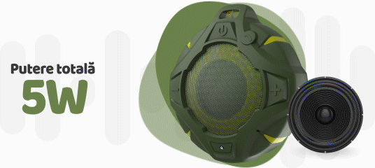 Samus Explore Impermeabil Boxă Bluetooth 5W cu Radio și Durată de Baterie până la 12 ore Verde
