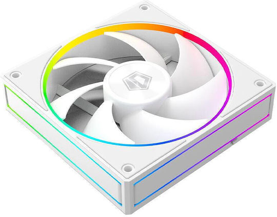 ID-Cooling Ventilator Pentru Carcasă 120mm (2000rpm / 78cfm) cu Iluminare ARGB și Conexiune 3-Pin Alb