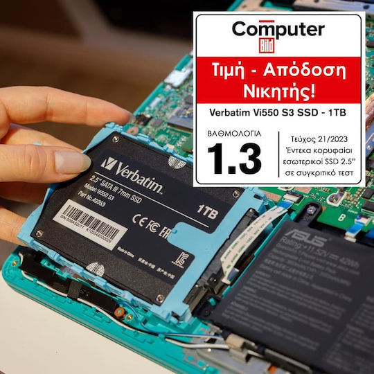 Verbatim Vi550 S3 SSD 512GB Tip 2.5'' cu Conexiune SATA III 49352