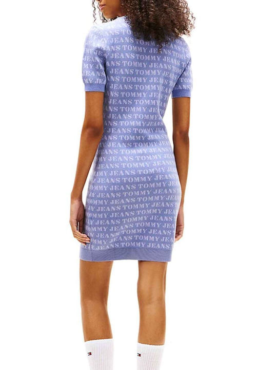 Mini Knitted Purple Dress