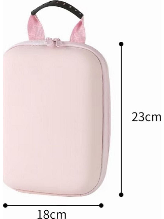 Husă Cosmetice de Călătorie cu Oglindă Led Touch Roz