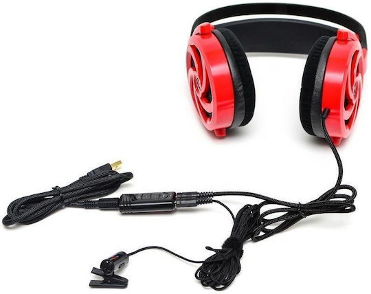 Thermaltake Shock Spin HD Over Ear Gaming Headset with Connection 3.5mm / USB Red