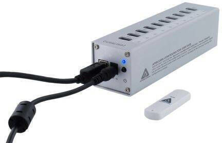 Apricorn USB-Hub 10 Anschlüsse USB 3.0 mit Anschluss an einen Computer USB-A Weiß