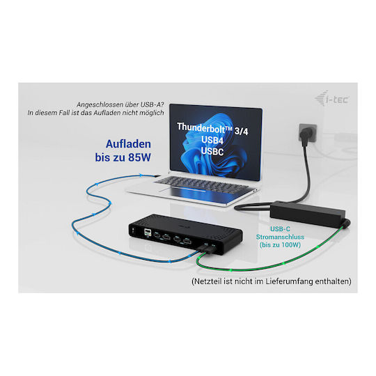 I-tec I-tec Universal Dual 4k Display Station Docking 2xdp 2xhdmi Lan Audio Power Delivery 85w 14176914 8595611707100
