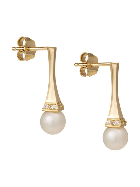 Cercei din Aur 14K cu Pietre & Perle