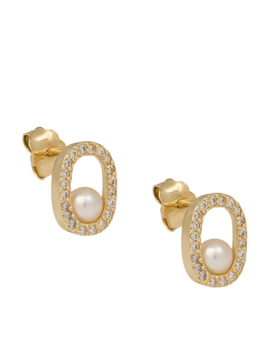 Cercei din Aur 14K cu Pietre & Perle