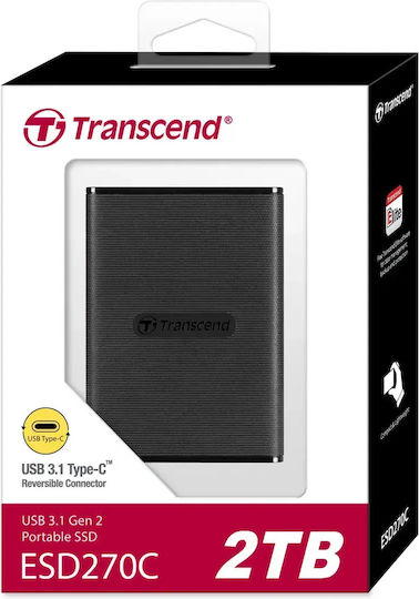 Transcend ESD270C USB-C 3.1 / Lightning / 3.2 Εξωτερικός SSD 2TB 2.5" Μαύρο