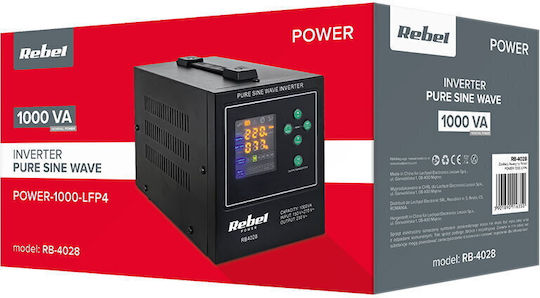 Rebel POWER-1000-LFP4 Καθαρού Ημιτόνου Inverter Ισχύος 700W με Τάση Εισόδου 12V