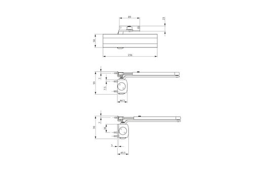 Gretsch-Unitas OTS430 Door Return Mechanism for Doors up to 125cm and 120kg Black