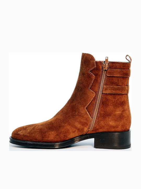 Wildleder Stiefeletten Damen Braun