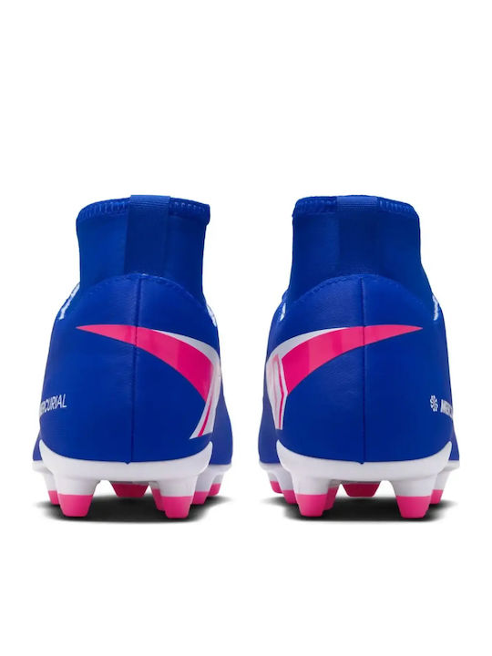 Mercurial Superfly 10 Club FG/MG Ghete de fotbal pentru copii cu crampoane Albastre