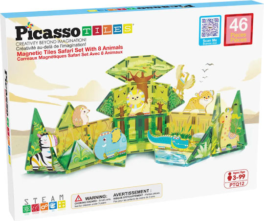 PicassoTiles Jucărie Magnetică De Construcție Safari