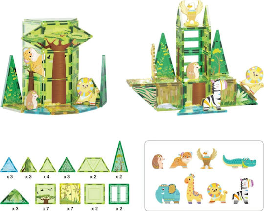 PicassoTiles Jucărie Magnetică De Construcție Safari