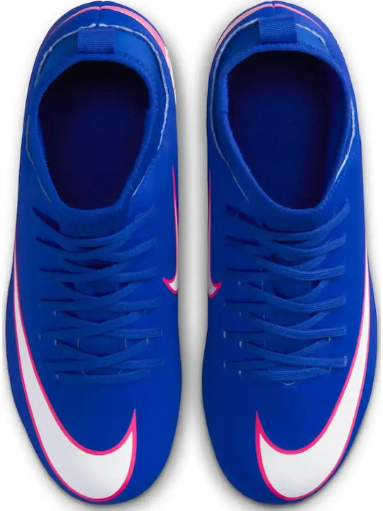 Mercurial Superfly 10 Club FG/MG Ghete de fotbal pentru copii cu crampoane Albastre