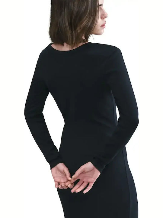 Sportswear Midi Φόρεμα Πλεκτό Μαύρο