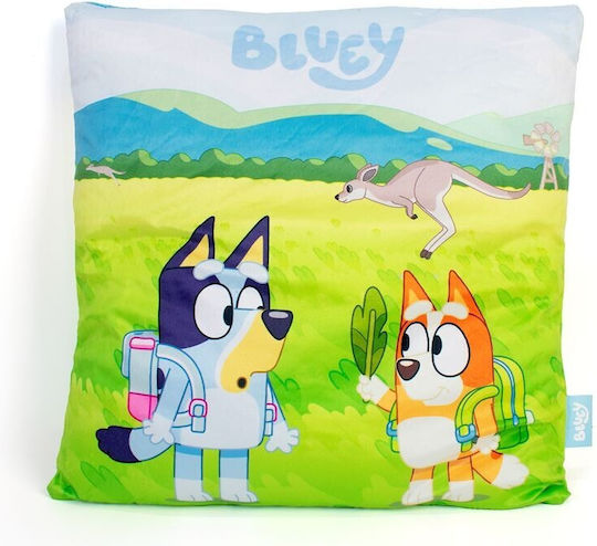 Bluey Детска Декоративна Възглавница Зелена 38x38см