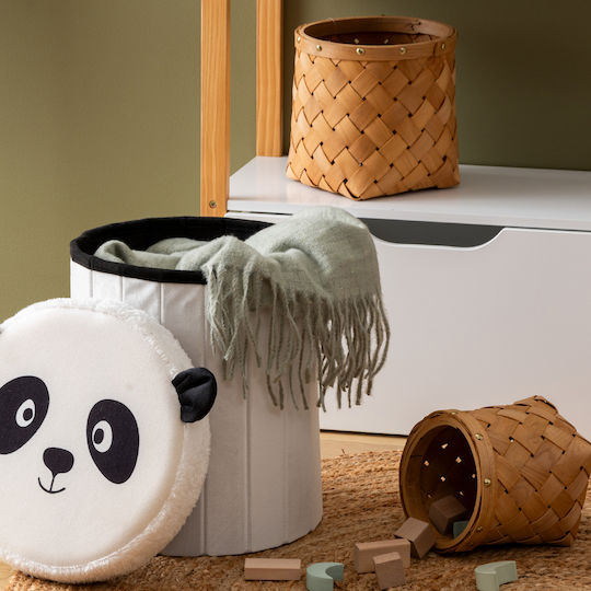 Kinderhocker Panda Weiß 30x38x36cm