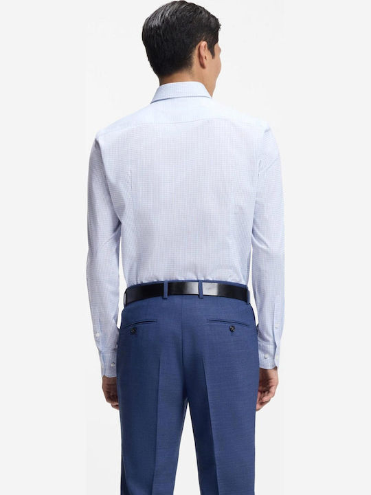 Long-sleeved Shirt Checked Light Blue