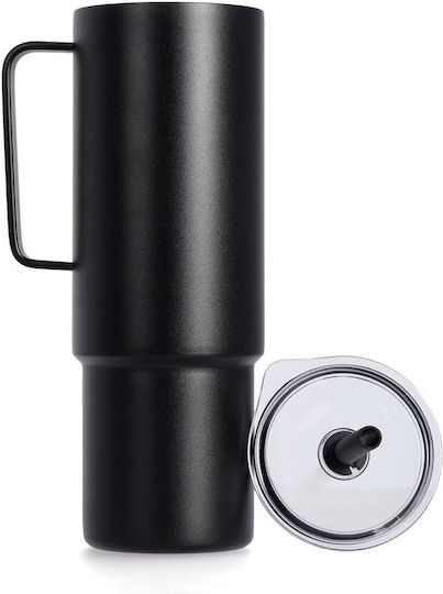 MiiR Handled Tumbler Θερμός Ανοξείδωτο 946ml Black με Καλαμάκι και Λαβή