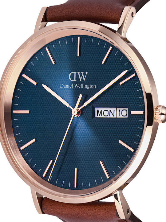Daniel Wellington Classic Womens Watch Battery with Brown Metal Bracelet