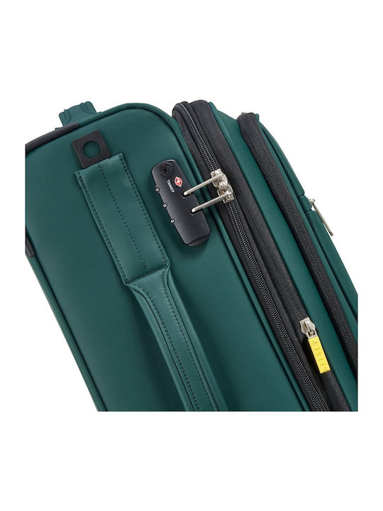 Delsey Dita Valiză De Călătorie Cabină Din Material Textil Verde Cu 4 Roți Înălțime 55 Cm