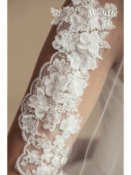 Bridal Veil Rich Lace On Edges Ivory Santela