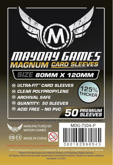 Mayday Games Magnum Gold Ultra Fit Card Sleeves Oversized Size 100τμχ Yellow MAY7104