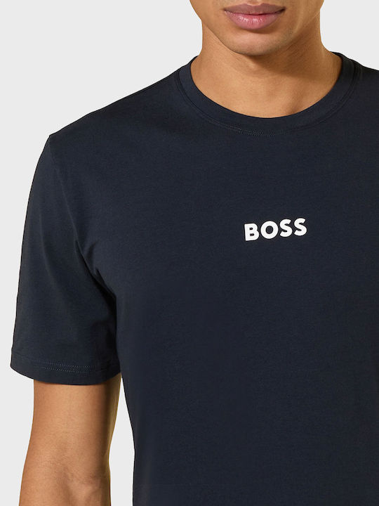 Boss Χειμερινή Ανδρική Πιτζάμα Βαμβακερή Blue