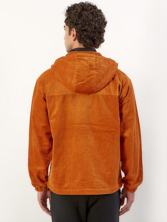 Authentic Opimia Men's Cardigan with Hood Brown