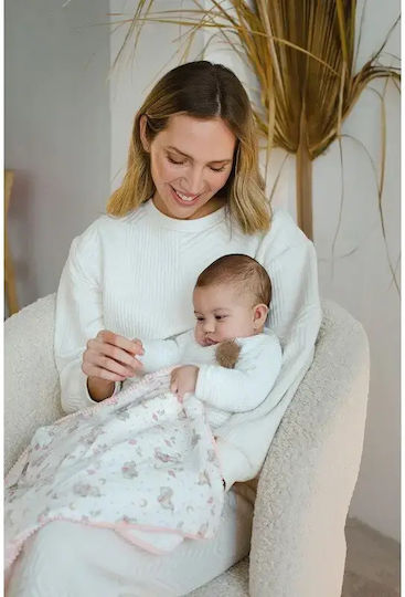 Interbaby Blanket Spanish Nursery Swaddling Blankets Elefante Cotton Pink 80x110cm
