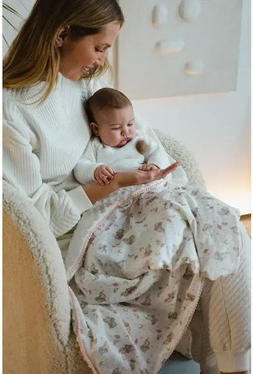 Interbaby Blanket Spanish Nursery Swaddling Blankets Elefante Cotton Pink 80x110cm