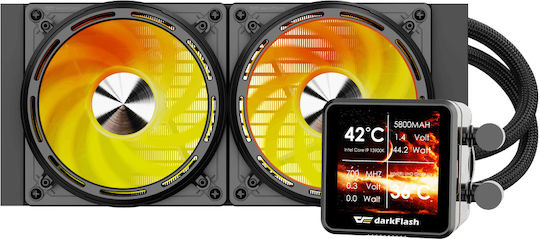 Darkflash Explore DE240 Wasserkühlsysteme AIO CPU mit 2 Lüfterabmessung 120mm und ARGB Beleuchtung