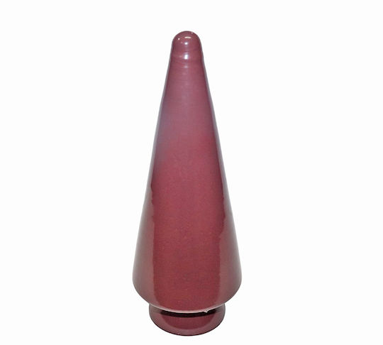 Christmas Decorative Glass Tree Cone Burgundy