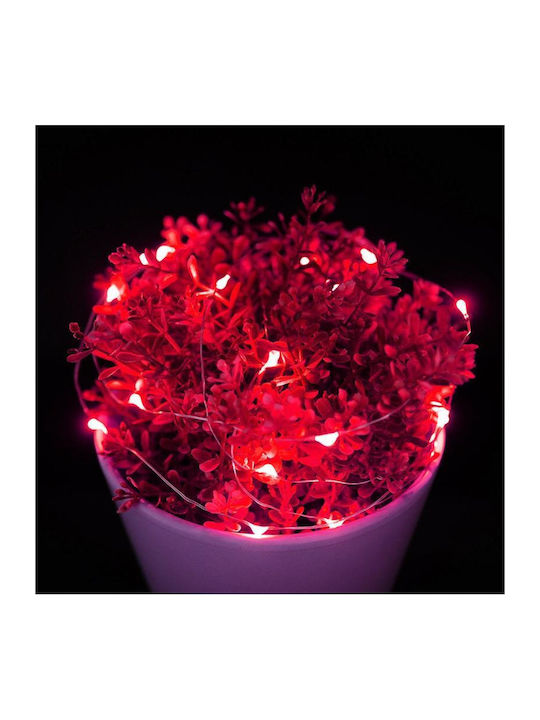 Светлини LED 3m. Червен На батерия тип Лента 1бр