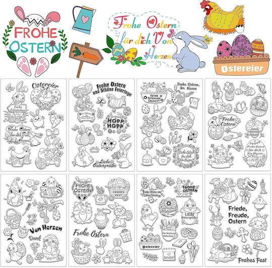 Osterstempel Set 105 Stück Silikonstempel Scrapbooking