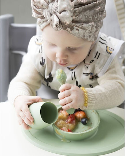 Ezpz Feeding Set made of Silicone with Non-Slip Base Green 4pcs