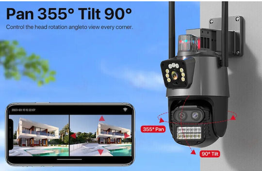 IP Dual Κάμερα Παρακολούθησης Wi-Fi Full HD+ 6MP Αδιάβροχη με Ηχείο και Φακό 4mm