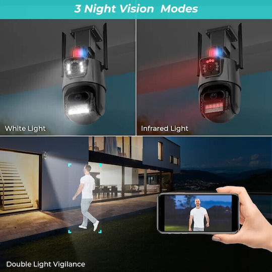 IP Dual Κάμερα Παρακολούθησης Wi-Fi Full HD+ 6MP Αδιάβροχη με Ηχείο και Φακό 4mm