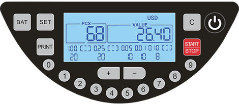 Money Counter with Mixed Counting Capability and Speed 270 Coins per Minute 09-09-runner26d