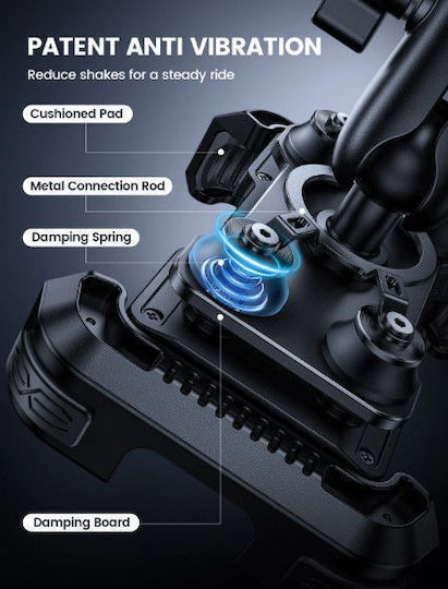Lamicall Motorcycle Cellphone Mount with Adjustable Arm 4.7 for Steering Wheel