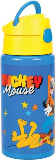 Gim Flip Kids Water Bottle Mickey Aluminium with Straw 500ml