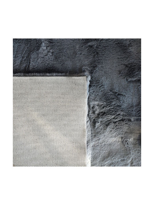 Ravelia Anti-slip Rug Round Furry Gray