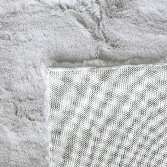 Ravelia Αντιολισθητικό Χαλί Διάδρομος Γούνινο Light Grey 80x200cm