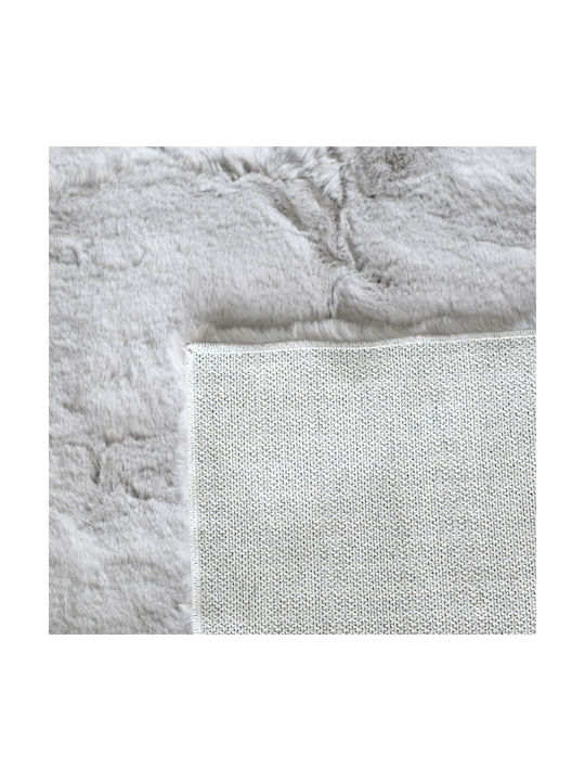 Ravelia Rutschfest Teppich Rechteckig Pelzige Light Grey
