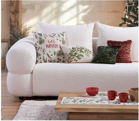 Nef-Nef Homeware Hello Winter Χριστουγεννιάτικο Διακοσμητικό Μαξιλάρι Τετράγωνο Πράσινο 30x30εκ.